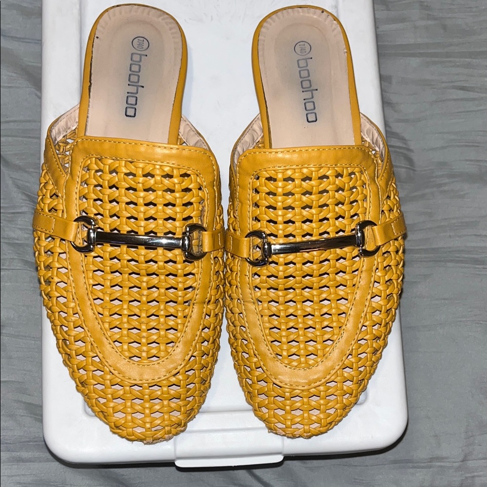 Boohoo Mustard Woven Men's Slip-Ons